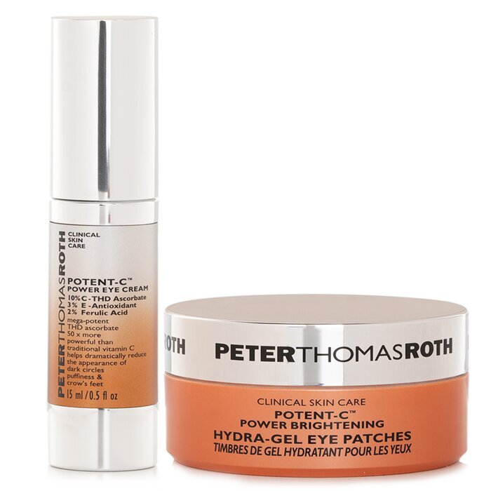 Clinically Stronger Brighetning 2 Piece Kit Of Full Size: Potent C Power Eye Cream + Hydra Gel Eye Patches 30 15ml