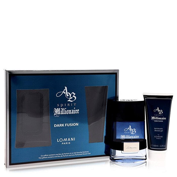 Lomani Spirit Millionaire Dark Fusion Gift Set - Eau De Parfum Spray + Shower Gel