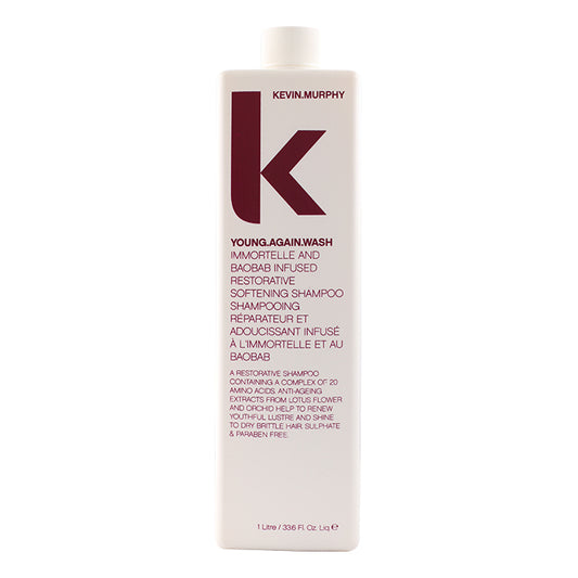 Kevin Murphy Young.Again.Wash (Shampooing adoucissant réparateur infusé à l'Immortelle et au Baobab - Pour cheveux secs et cassants) 1000ml/33.6oz
