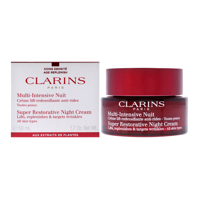 Clarins Super Restorative Night Cream Lifts Replenish & Target Wrinkles - All Skin Types 50ml