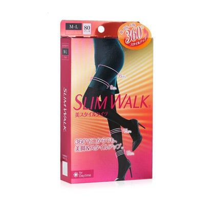 SlimWalk Compression Tights, Stepped Pressure Design -  Black (Size: M-L) 1pair